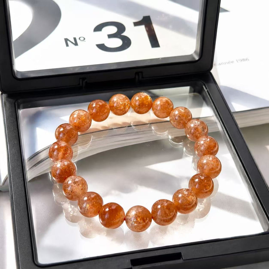 Natural Orange Sunstone Bracelet