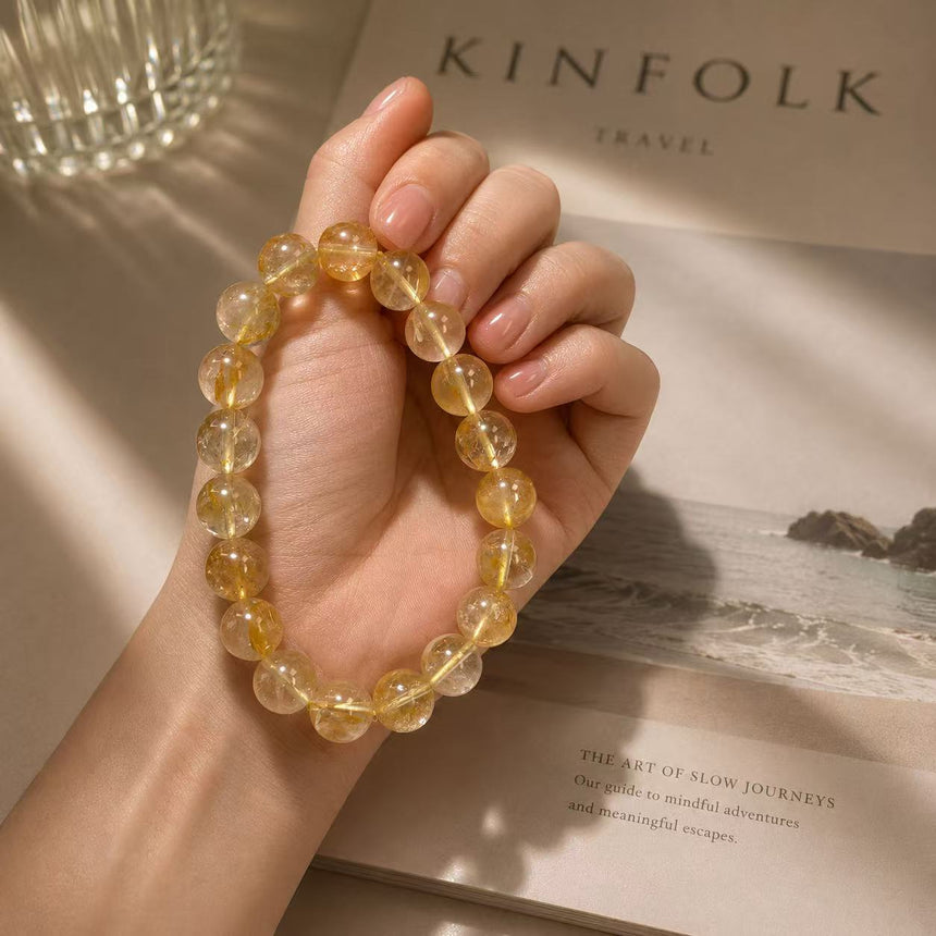 Natural Yellow Garden Quartz Crystal Bracelet