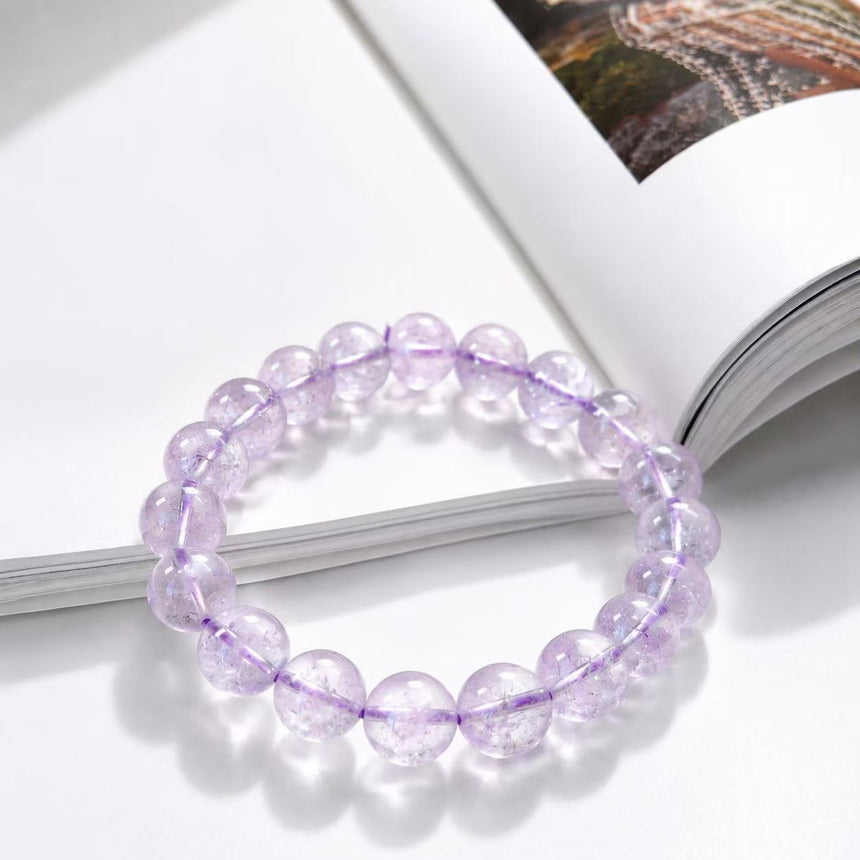 Natural Lavender Amethyst Bracelet – Genuine Healing Crystal