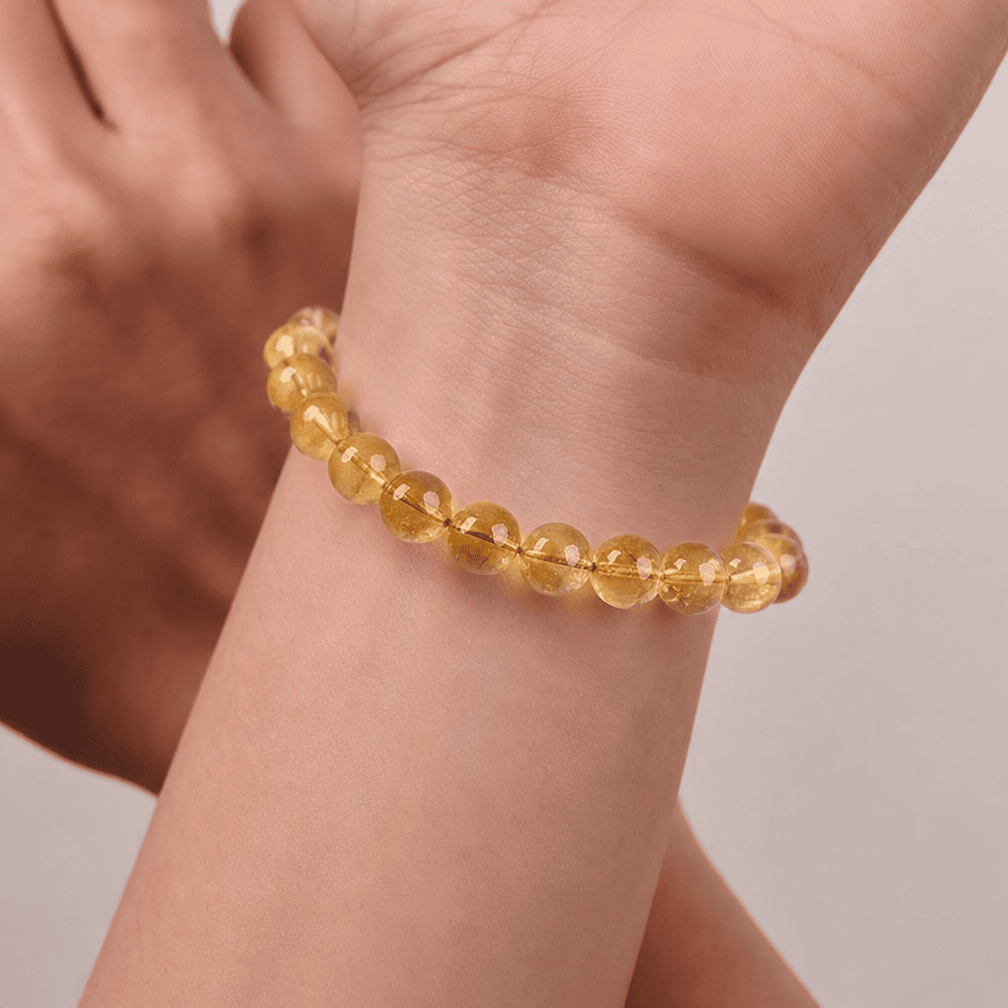 Natural Golden Genuine Yellow Citrine Crystal Bracelet